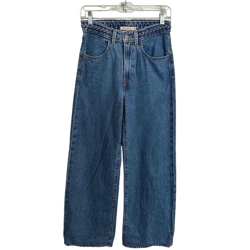 Levi's Ribcage Wide Leg Braided Waistband Denim Jeans Size 25 PC9 001US0000
